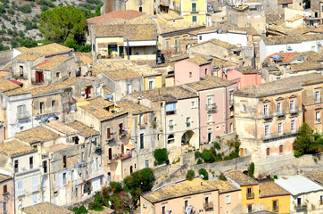 Obraz premium Ragusa, italian town.Sicily top view. Architecture,town full of buildings