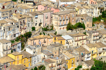 Fototapeta na wymiar Ragusa, italian town.Sicily top view. Architecture,town full of buildings