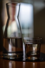 Glass of water on a table