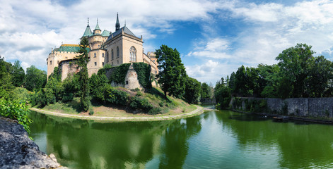 Panoramic photograph of Bojnice Castle, Slovakia
