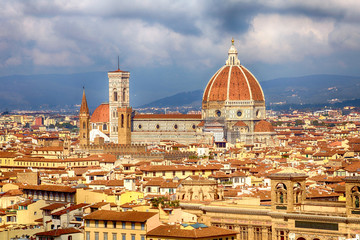 Fototapeta na wymiar Florence, Italy from Piazzale Michelangelo