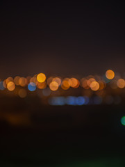 Night time background Bokeh of car lights