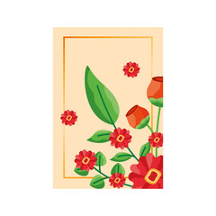 Isolated flowers card vector design