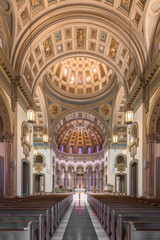 Interior of the historic Cathedral of the Sacred Heart in Richmond, Virginia