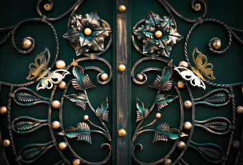 The fragment of forged metal products. close-up.