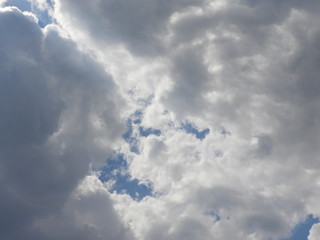 Fluffy clouds zoom shot, day time