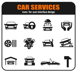 Car services icon set