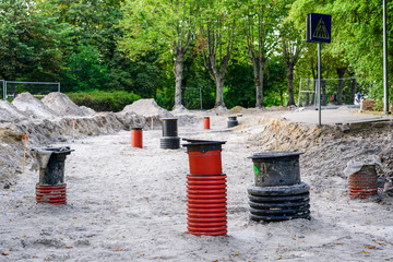 underground communications and street and sidewalk replacement on city street