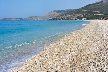 seashore, pebbles. Borsch Albania
