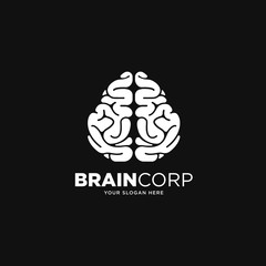 Brain silhouette logo template vector