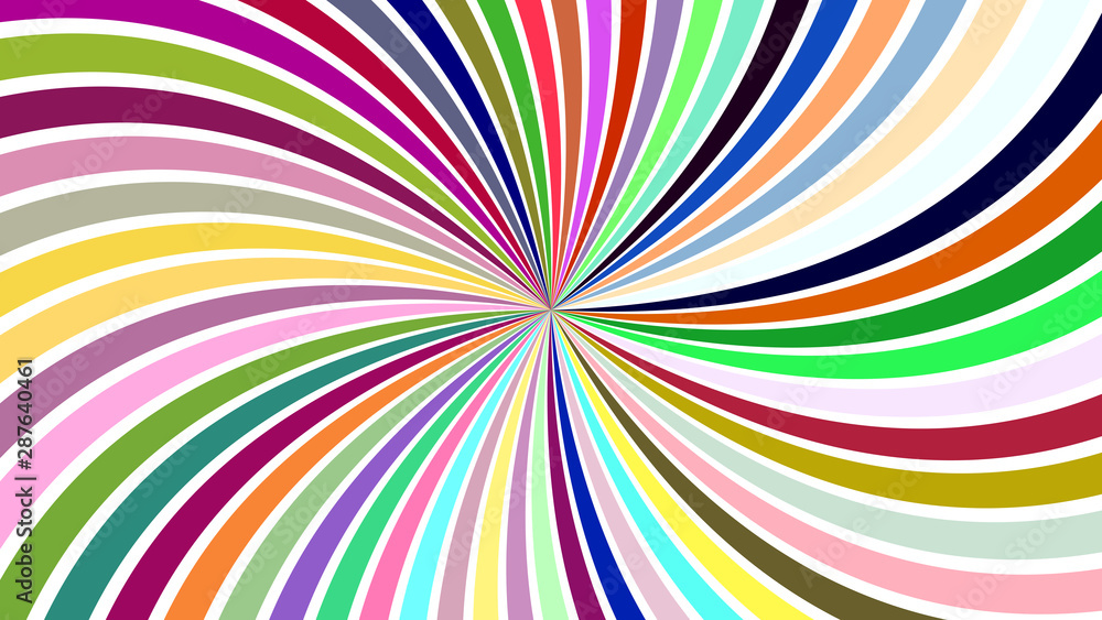 Poster multicolored abstract hypnotic striped vortex background design - vector illustration from swirling 