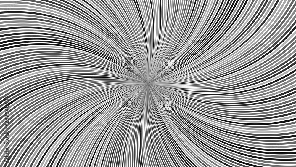 Poster grey abstract psychedelic striped vortex background design - vector illustration from swirling rays