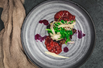 Smoked Brisket with Berry Sauce
