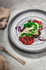 Smoked Brisket with Berry Sauce