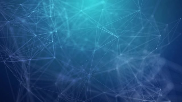 Abstract Plexus Geometrical Shapes. Connection And Web Concept. Digital Communication And Technology Network Moving Lines And Dots. Seamless Loop 4K Animation Background
