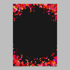 Blank abstract confetti ring brochure background template with scattered circles - vector document frame graphic
