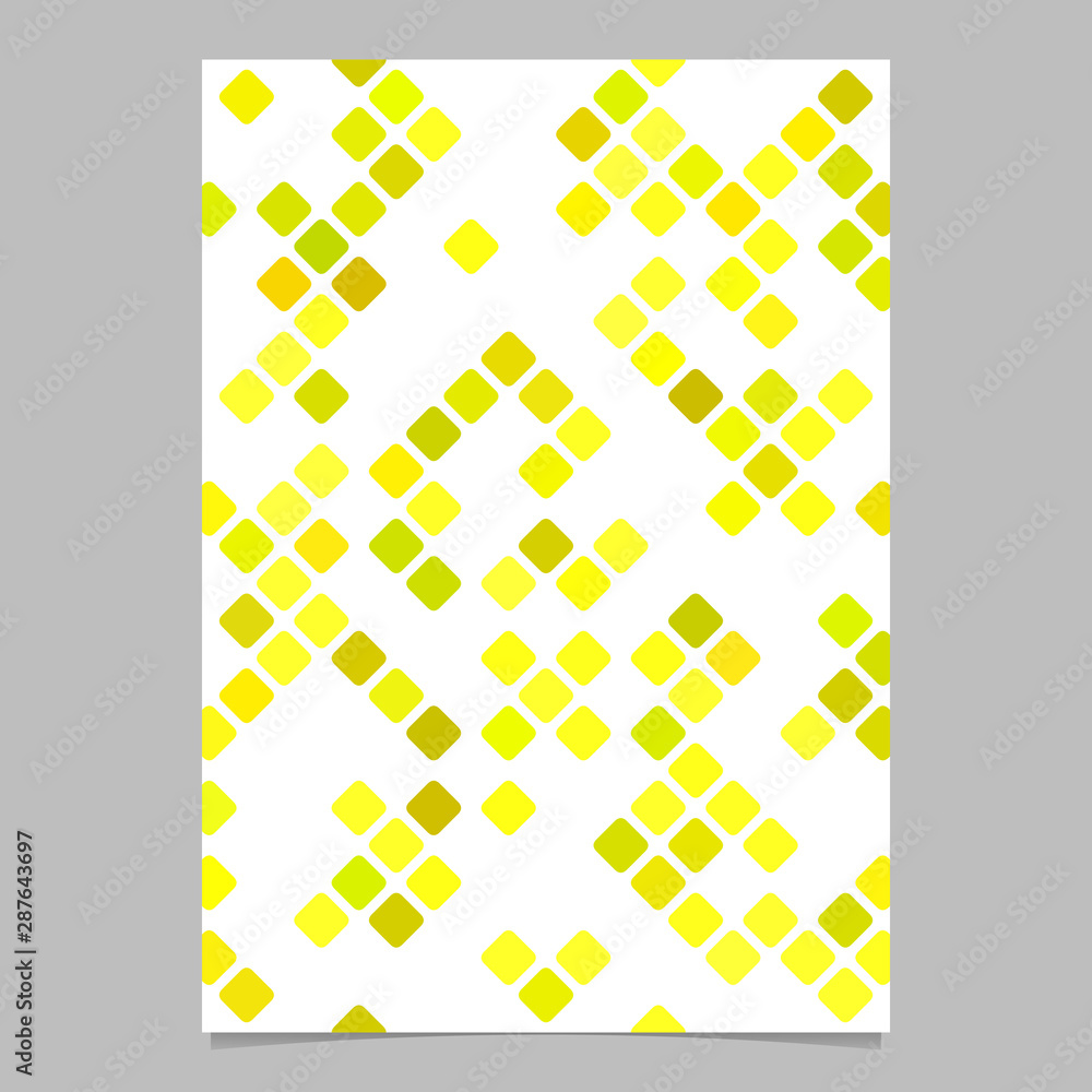 Aufkleber yellow abstract diagonal rounded square pattern flyer background template