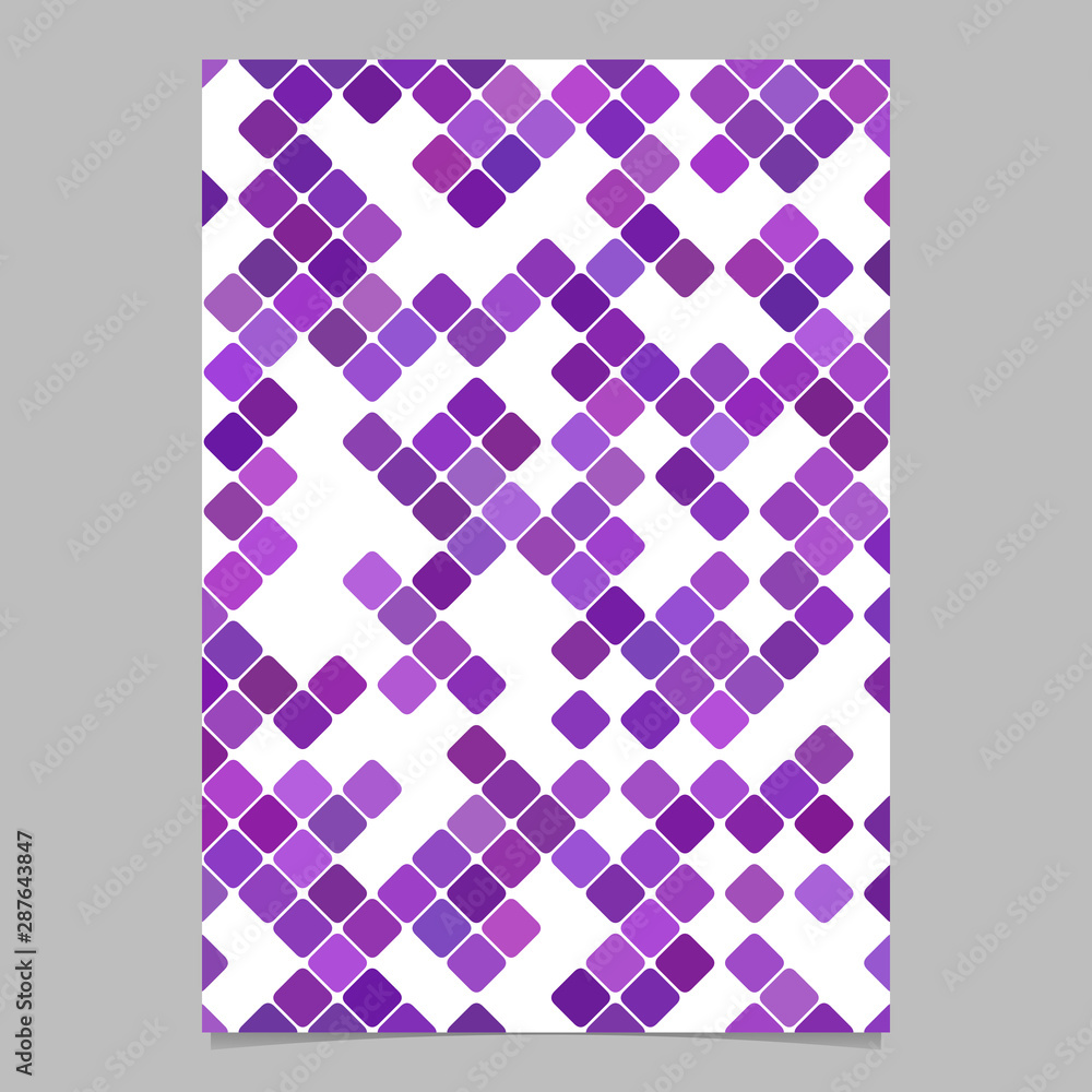 Poster purple abstract geometric diagonal rounded square pattern background page template - vector graphic