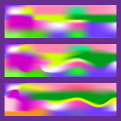 Obraz premium Abstract fluid 3d shapes vector trendy liquid colors banners set. Graphic mountain composition illustration. Modern vector template for brochure, leaflet, flyer, cover, catalog in square size.