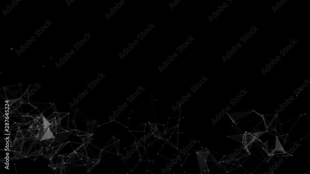 Aufkleber abstract futuristic, polygonal space with a dark connecting points, lines and triangles. science, bu