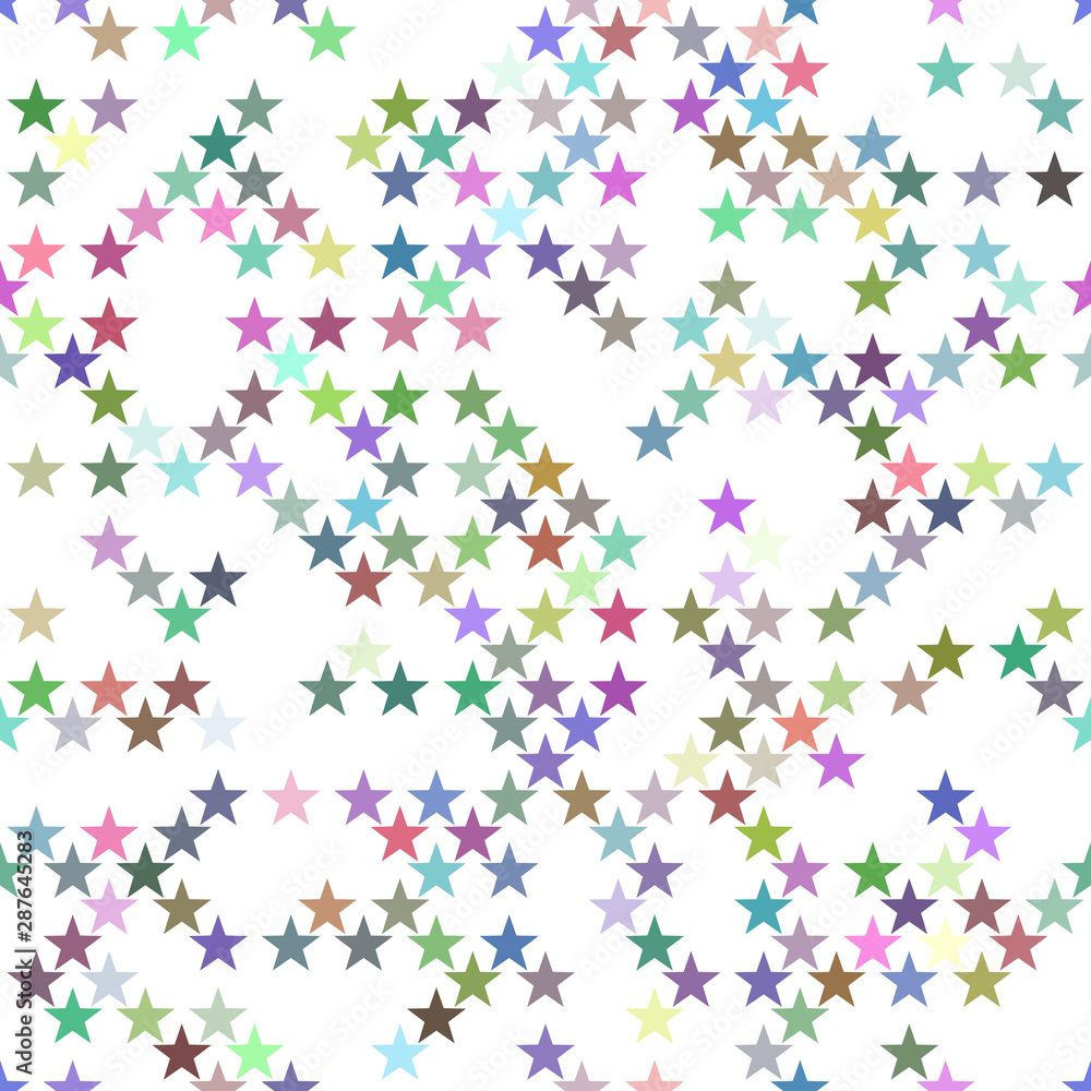 Poster multicolored seamless pentagram star pattern background - vector design