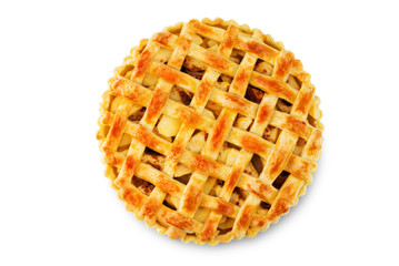 Apple pie on a white isolated background