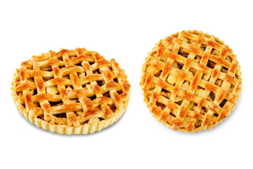 Apple pie on a white isolated background