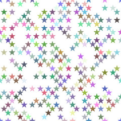 Multicolored seamless pentagram star pattern background - vector design