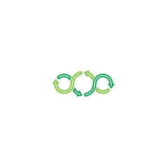 Recycle logo design vectors unique, green colors