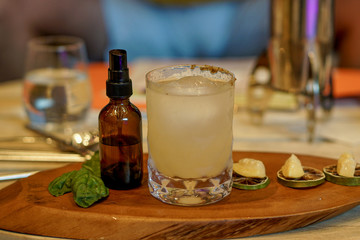 A special margarita, in the wood backgroud. 