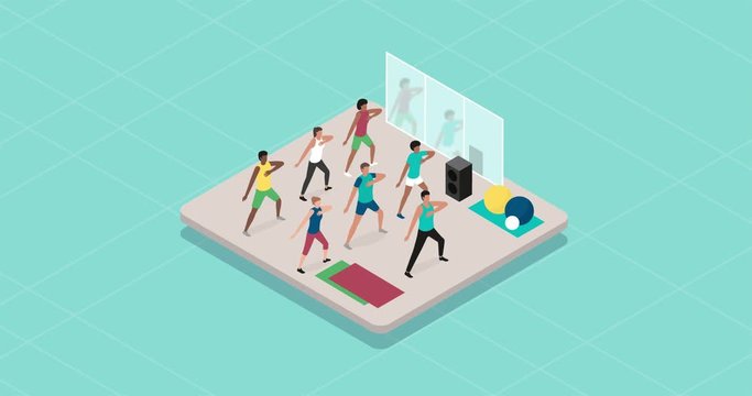 Group of people at the zumba class