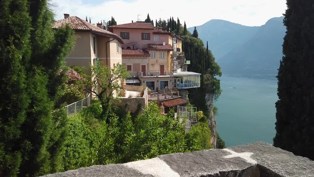 Scenic sight in Tremosine sul Garda, village on Lake Garda, in the Province of Brescia, Lombardy, Italy.