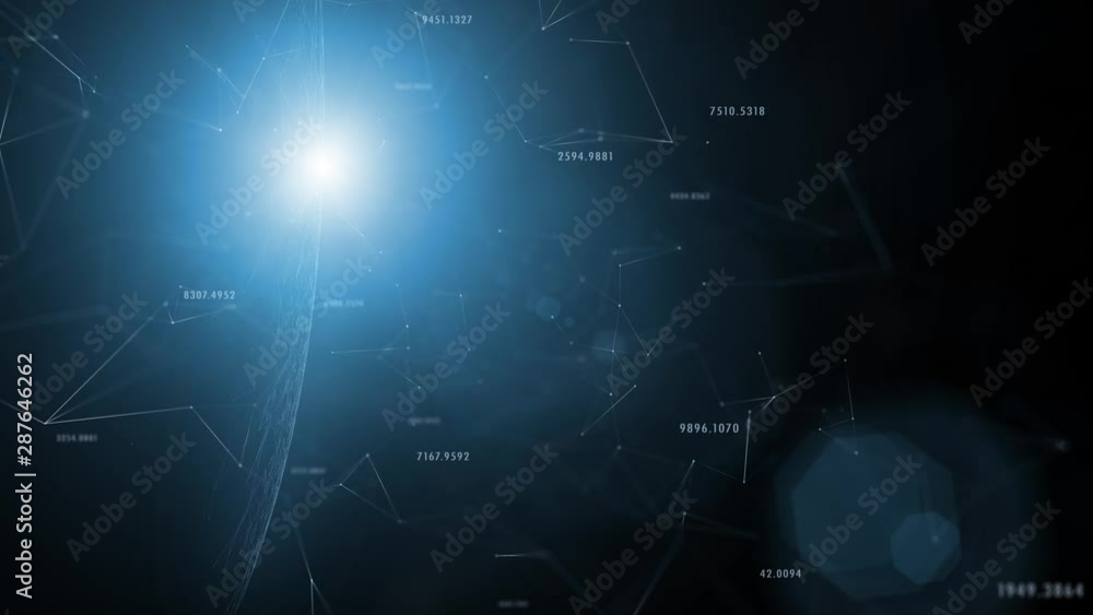 Poster abstract universe with planet and digital cyberspace numbers. copy space background.