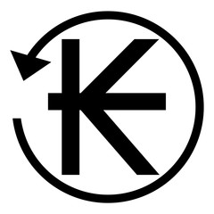 Obraz premium Refund sign. LAOS KIP currency. Circle arrow sign.