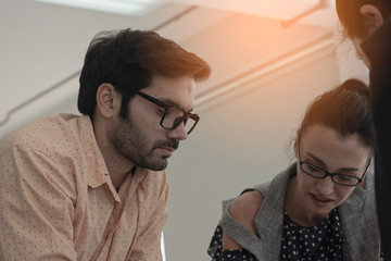 Fototapeta premium man and woman in office