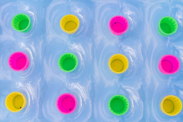 Bright color inflatable mattress for swimming on the beach