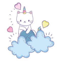 Obraz na płótnie Canvas Unicorn cat cartoon vector design