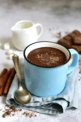 Wandaufkleber Hot chocolate - winter spicy drink. © lilechka75