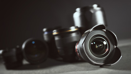 Professional set of lens for reflex camera