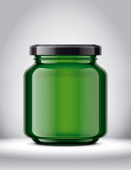 Glass Jar Mockup on Background. 