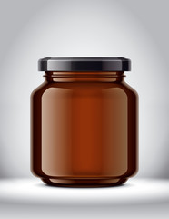 Glass Jar Mockup on Background. 