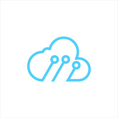 cloud tech logo vector premium download