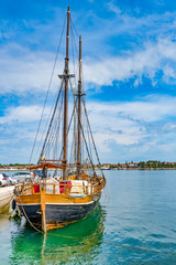 Hafenszene Umag, Kroatien