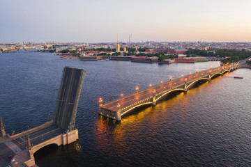 Obraz premium Petersburg Russia. Petersburg bridges. Trinity Bridge. White nights in Petersburg. Cities of Russia.