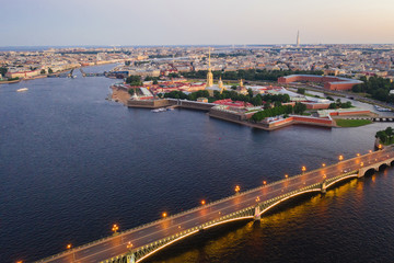 Fototapeta premium Petersburg Russia. Petersburg bridges. Trinity Bridge. White nights in Petersburg. Cities of Russia.