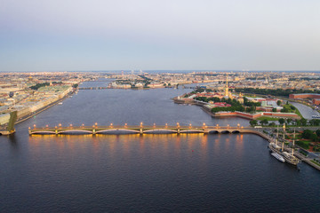 Fototapeta na wymiar Petersburg Russia. Petersburg bridges. Trinity Bridge. White nights in Petersburg. Cities of Russia.