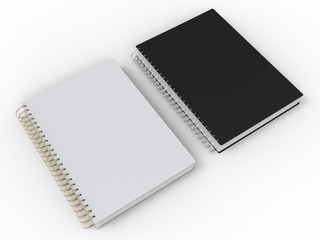 Black and white notebooks with spiral binding - side by side