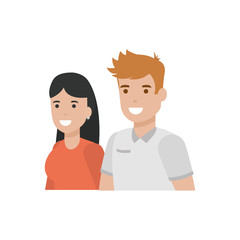 Couple of woman and man cartoon design