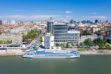 ROSTOV-ON-DON, RUSSIA - MAY 2019: Riverport on the waterfront. Rostov-on-Don. Russia