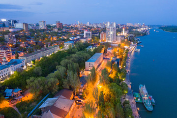 ROSTOV-ON-DON, RUSSIA - MAY 2019: Evening river Don in Rostov-on-Don
